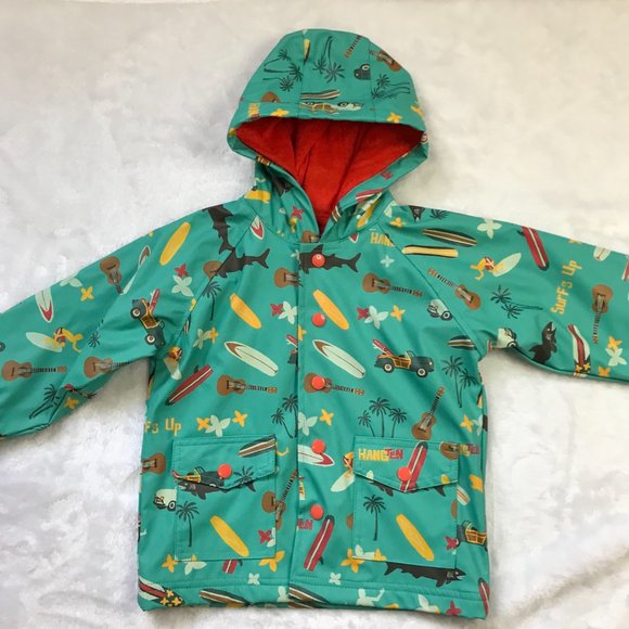 Hatley's Surf's Up Raincoat Unisex Kids Toddler Size 2 Beach,‎ Terry Cloth, Hood - Picture 6 of 11